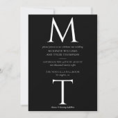 Moderne Monogram Bold Initials Black Wedding Einla Save The Date (Vorderseite)