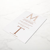 Moderne Monogram Bold Rose Gold Folieneinladung (Gedreht)