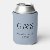 Moderne Monogram Bride & Groom Names Wedding Coole Dosenkühler (Kanne Rückseite)