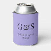 Moderne Monogram Bride & Groom Names Wedding Coole Dosenkühler (Kanne Rückseite)
