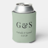 Moderne Monogram Bride & Groom Names Wedding Coole Dosenkühler (Kanne Rückseite)