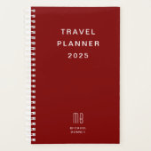 Moderne Monogram Burgundy Travel Planer (Vorderseite)