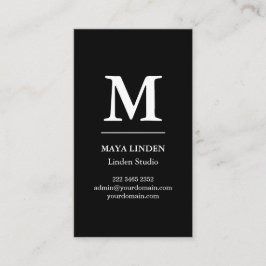 Moderne Monogram Business Card - Schwarz & Weiß Visitenkarte