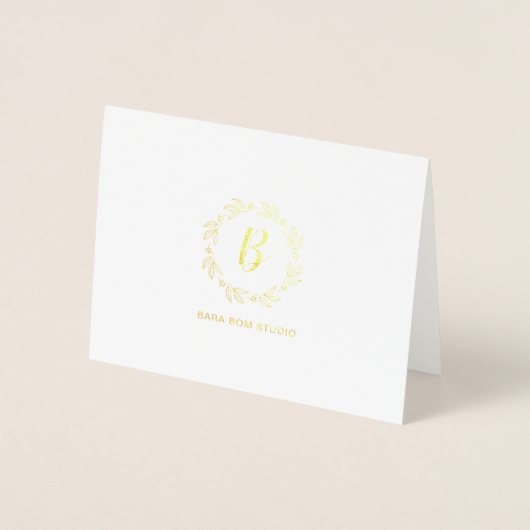 Moderne Monogram, Business Logo Gold Foil Card Folienkarte (Vorderseite)