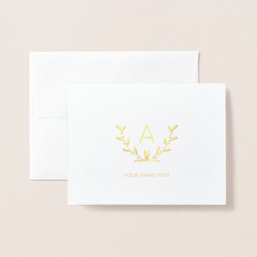 Moderne Monogram, Business Logo Gold Foil Card Folienkarte (Vorderseite mit Umschlag)