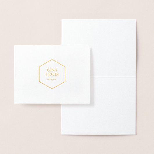 Moderne Monogram, Business Logo Real Gold Foil Car Folienkarte (Anzeige)
