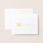 Moderne Monogram, Business Logo Real Gold Foil Car Folienkarte (Vorderseite mit Umschlag)