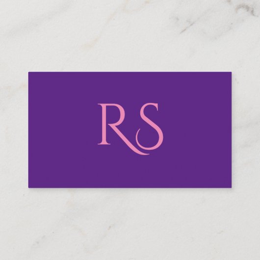 Moderne Monogram Calling Card Telefonnummerkarte (Rückseite)