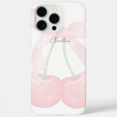 Moderne Monogram Chic Cherries Pink Bow Case-Mate iPhone Hülle (Rückseite)