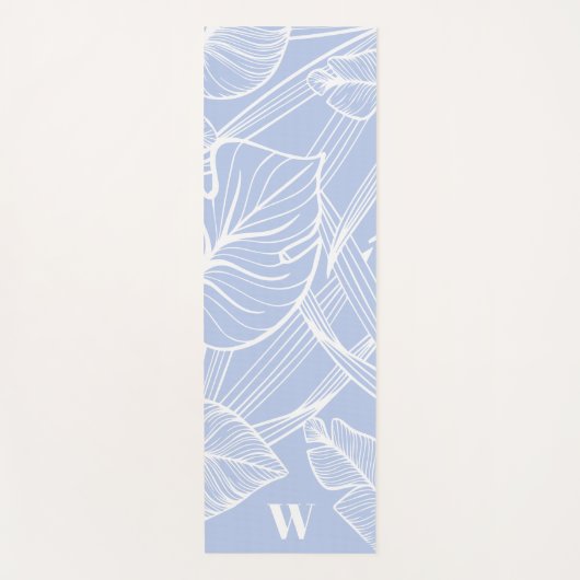 Moderne Monogram Chic Tropical Periwinkle Yogamatte (Vorderseite)