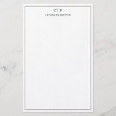 Moderne Monogram Classic Black Personal Stationery Briefpapier (Vorderseite)