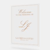 Moderne Monogram Classic Terracotta Script Willkom Acrylschild (Winkel)