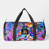 Moderne Monogram Cool Pattern Yoga Sportreise Duffle Bag (Rückseite)