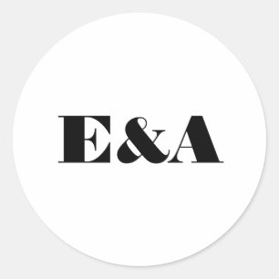 Moderne Monogram Couple Initials Wedding Runder Aufkleber