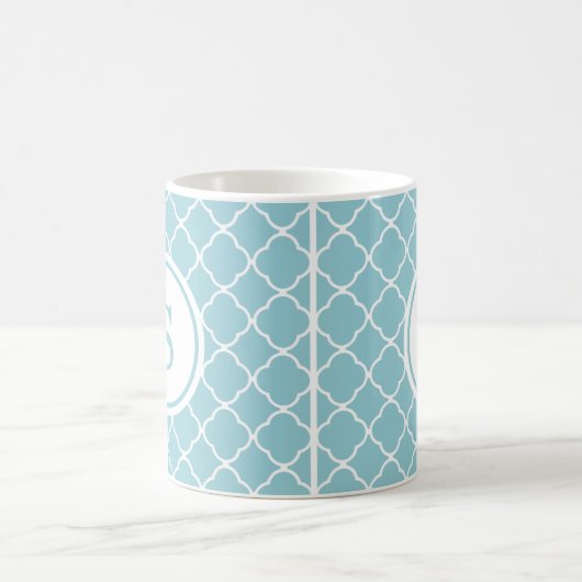 Moderne Monogram Custom Tasse - Blau (Mittel)