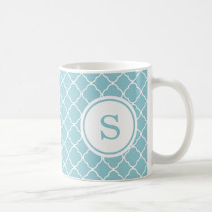 Moderne Monogram Custom Tasse - Blau