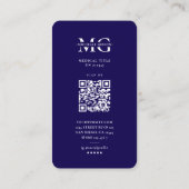 Moderne Monogram Dark Blue RN Caduceus Travel Nurs Visitenkarte (Rückseite)