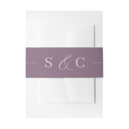 Moderne Monogram Deep Plum & Pink Wedding Einladungsbanderole