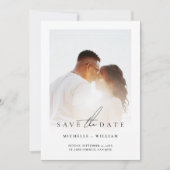 Moderne Monogram Dunkelrosa Hochzeitsrahmen für Fo Save The Date (Vorderseite)
