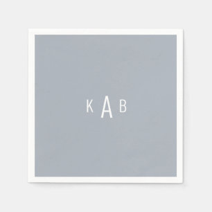 Moderne Monogram Dusty Blue Cocktail Napkins Serviette