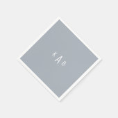 Moderne Monogram Dusty Blue Cocktail Napkins Serviette (Ecke)