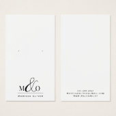 Moderne Monogram Earring Juwelier Display Cards (Vorne & Hinten)