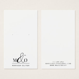 Moderne Monogram Earring Juwelier Display Cards