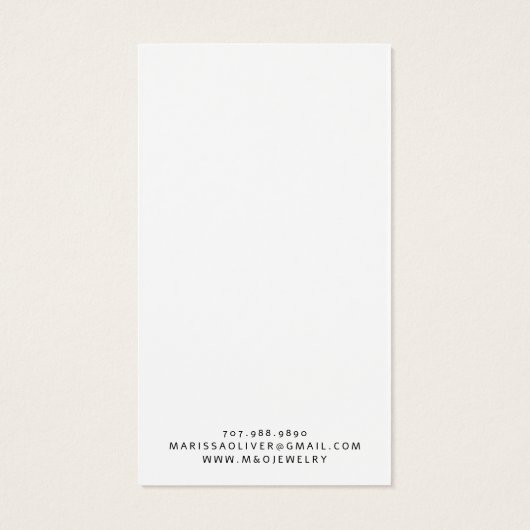 Moderne Monogram Earring Juwelier Display Cards (Rückseite)