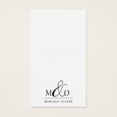 Moderne Monogram Earring Juwelier Display Cards (Vorderseite)