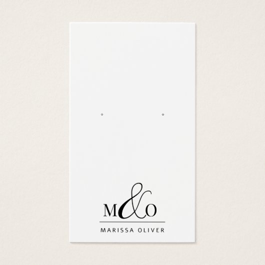 Moderne Monogram Earring Juwelier Display Cards (Vorderseite)