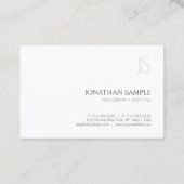 Moderne Monogram einfache Vorlage Elegant Top Visitenkarte (Rückseite)