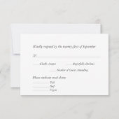 Moderne Monogram Elegant Black & White Wedding RSVP Karte (Rückseite)