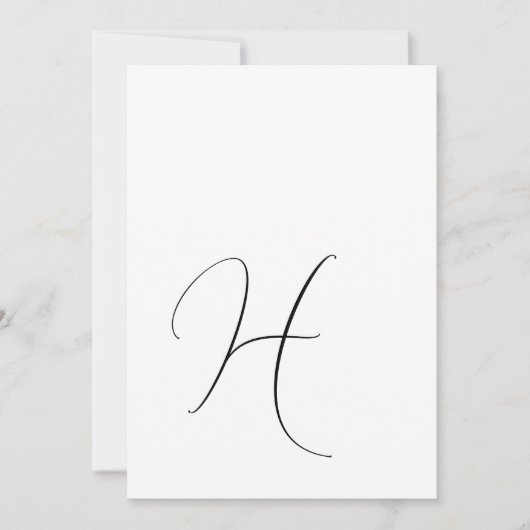 Moderne Monogram Elegant Black & White Wedding Save The Date (Vorderseite)