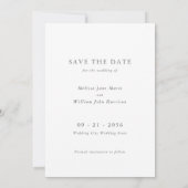 Moderne Monogram Elegant Black & White Wedding Save The Date (Rückseite)