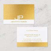 Moderne Monogram Elegant Gold Template Trendy Visitenkarte (Vorne/Hinten)