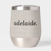 Moderne Monogram Elegant Linen Look Erstname (Rückseite)