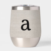 Moderne Monogram Elegant Linen Look Erstname (Vorderseite)