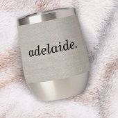 Moderne Monogram Elegant Linen Look Erstname