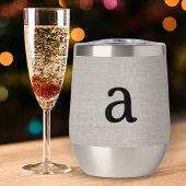 Moderne Monogram Elegant Linen Look Erstname