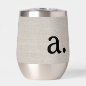 Moderne Monogram Elegant Linen Look Erstname (Vorderseite)