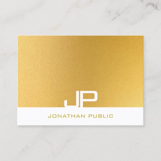Moderne Monogram Elegant Template Trendy Gold Visitenkarte (Vorderseite)