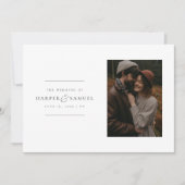 Moderne Monogram Elegante Foto Wedding Einladung (Vorderseite)