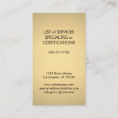 Moderne Monogram Elegante Imitats Gold Foil & Blac Visitenkarte (Rückseite)