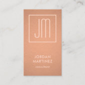 Moderne Monogram-Elegante Kupfer-Imitate zeichnen Visitenkarte (Vorderseite)