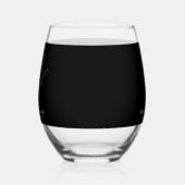 Moderne Monogram-Elegante Script-Schwarz-weiße Hoc Weinglas Ohne Stiel (Links)