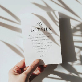 Moderne Monogram-Elegante Skriptdetails Hochzeit Begleitkarte