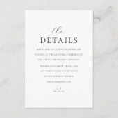 Moderne Monogram-Elegante Skriptdetails Hochzeit Begleitkarte (Vorderseite)