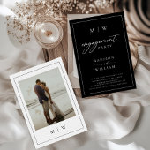 Moderne Monogram-Engagement-Partei Einladung