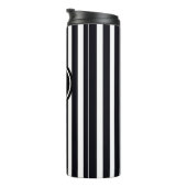 Moderne Monogram, erste Schwarz-Weiß Stripte Kunst Thermosbecher (Nach rechts gedreht)