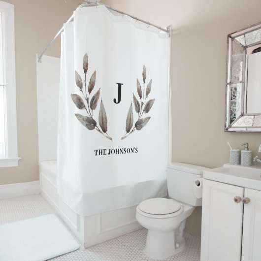 Moderne Monogram-Familie Duschvorhang (Beispiel)